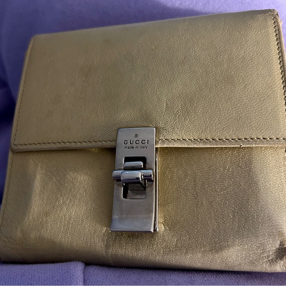 Gucci Metallic & Gold Leather Wallet.  Vintage - Picture 1 of 11